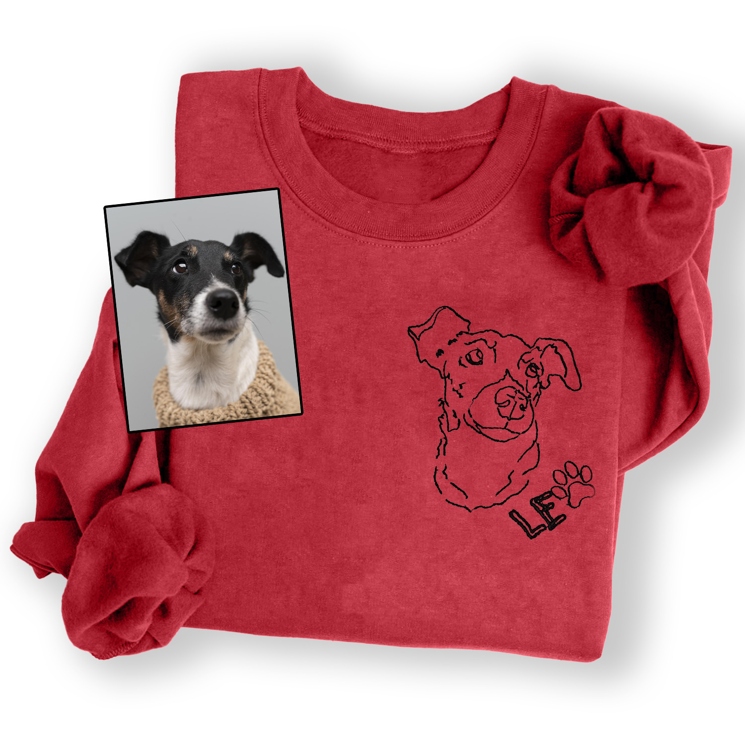 Felpa Unisex Personalizzata con Ricamo del tuo Amico a Quattro Zampe